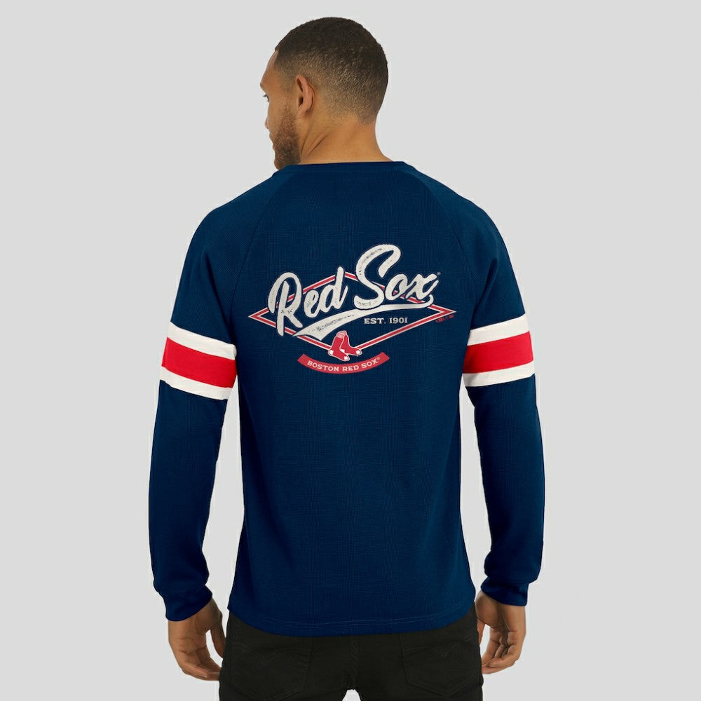 Boston Red Sox Darius Rucker Collection by Fanatics Waffle-Knit Raglan Long Sleeve Henley T-Shirt - MLB