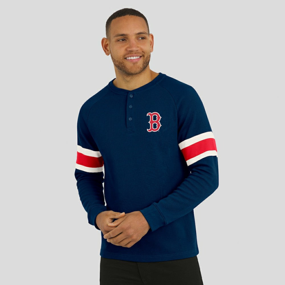 Boston Red Sox Darius Rucker Collection by Fanatics Waffle-Knit Raglan Long Sleeve Henley T-Shirt - MLB