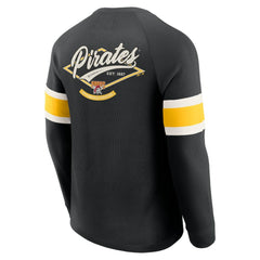 Pittsburgh Pirates Darius Rucker Collection by Fanatics Waffle-Knit Raglan Long Sleeve Henley T-Shirt - MLB