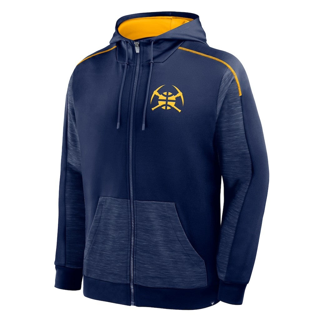 Denver Nuggets Back Door Cut Play Defender Full-Zip Hoodie Navy - NBA