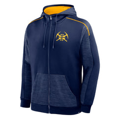 Denver Nuggets Back Door Cut Play Defender Full-Zip Hoodie Navy - NBA