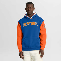 New York Knicks Half Court Shot Clock Fastbreak Hoodie Blue/Orange - NBA