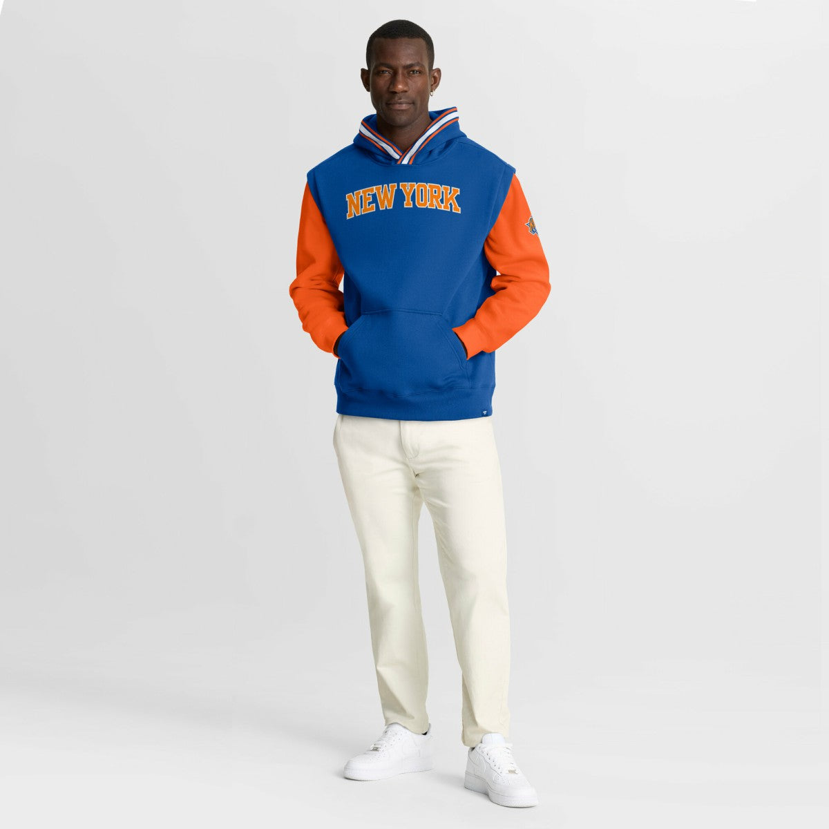 New York Knicks Half Court Shot Clock Fastbreak Hoodie Blue/Orange - NBA