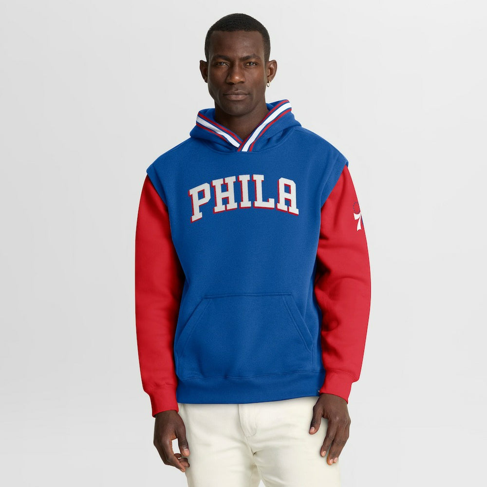 Philadelphia 76ers Half Court Shot Clock Fastbreak Hoodie Royal/Red - NBA