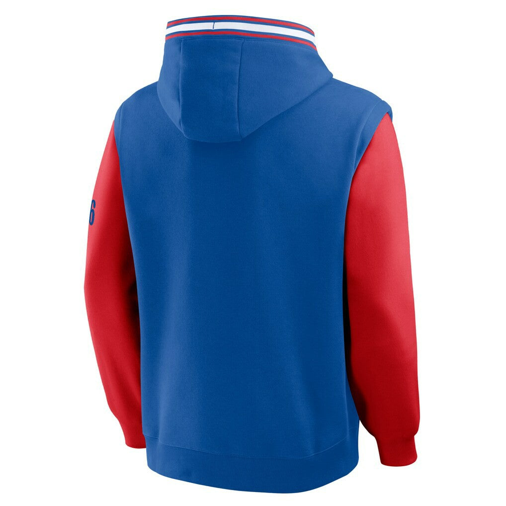 Philadelphia 76ers Half Court Shot Clock Fastbreak Hoodie Royal/Red - NBA