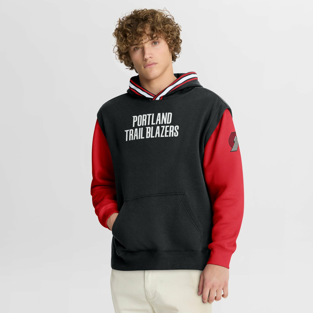Portland Trail Blazers Half Court Shot Clock Fastbreak Hoodie Black/Red - NBA