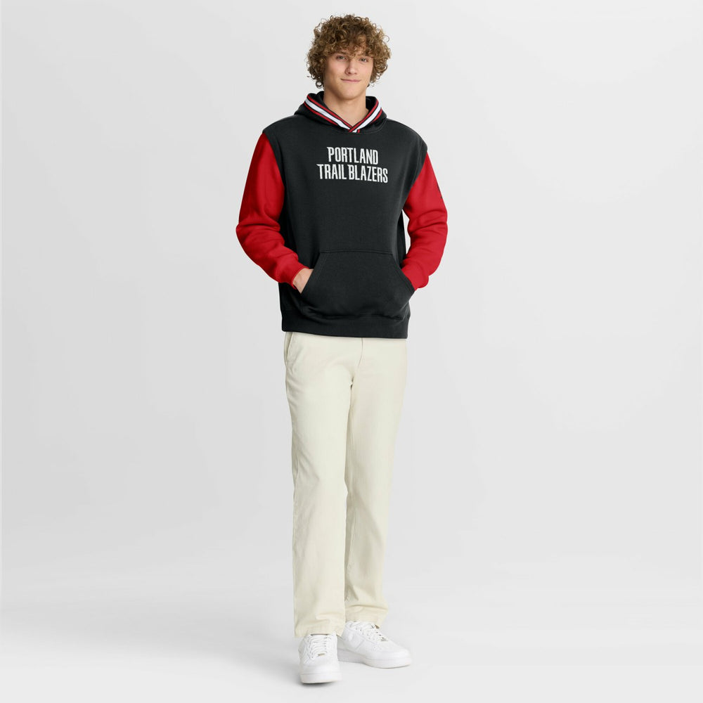 Portland Trail Blazers Half Court Shot Clock Fastbreak Hoodie Black/Red - NBA
