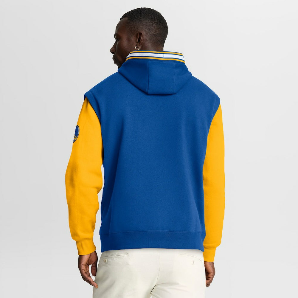 Golden State Warriors Half Court Shot Clock Fastbreak Hoodie Royal/Gold - NBA