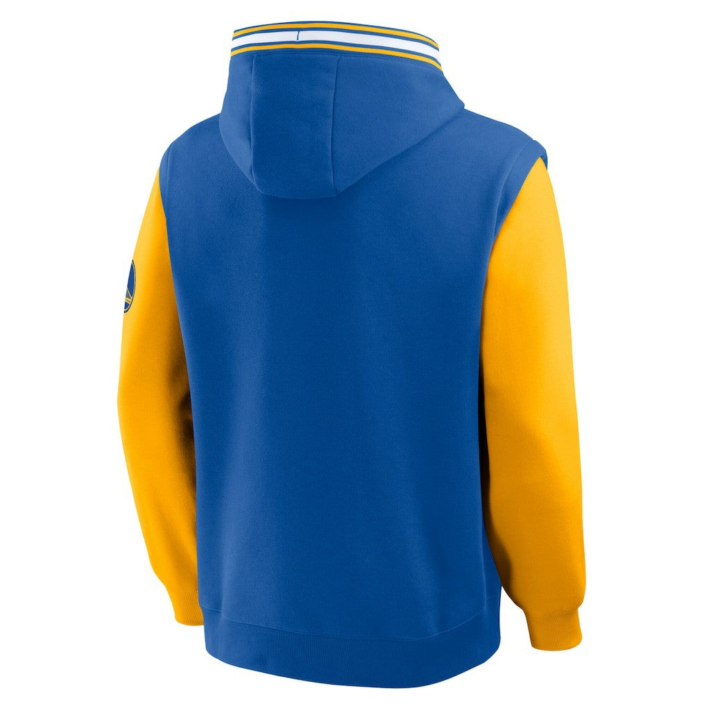 Golden State Warriors Half Court Shot Clock Fastbreak Hoodie Royal/Gold - NBA