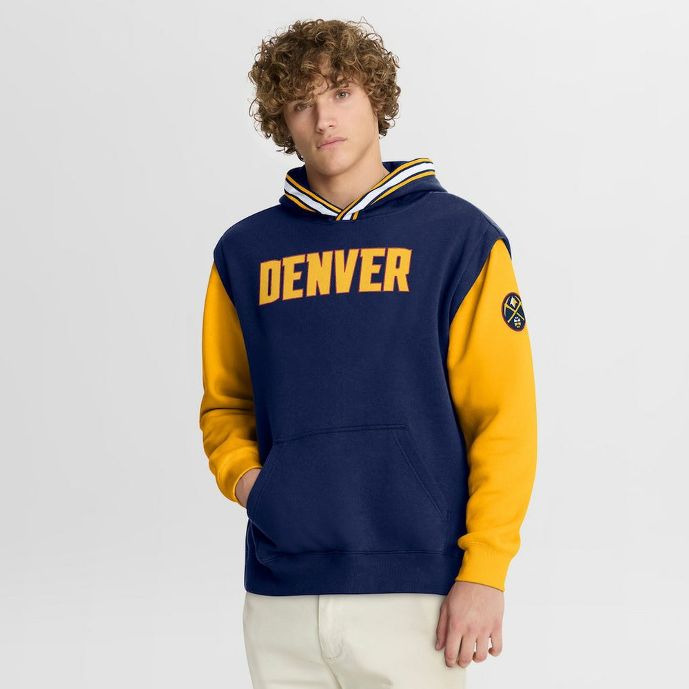 Denver Nuggets Half Court Shot Clock Fastbreak Hoodie Navy/Gold - NBA