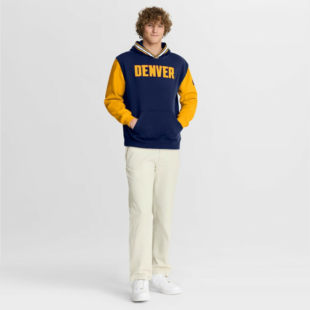 Denver Nuggets Half Court Shot Clock Fastbreak Hoodie Navy/Gold - NBA