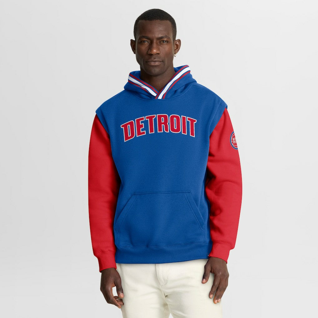 Detroit Pistons Half Court Shot Clock Fastbreak Hoodie Blue/Red - NBA