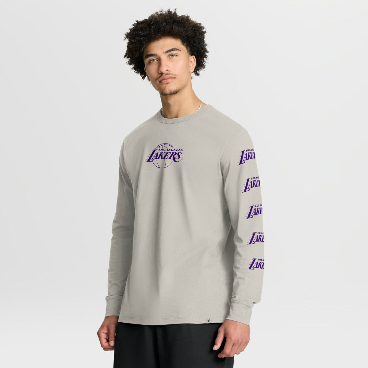 Los Angeles Lakers Crossover Collection Ball Screen Action Premium Long Sleeve T-Shirt Cream - NBA