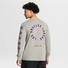 Los Angeles Lakers Crossover Collection Ball Screen Action Premium Long Sleeve T-Shirt Cream - NBA