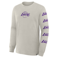 Los Angeles Lakers Crossover Collection Ball Screen Action Premium Long Sleeve T-Shirt Cream - NBA