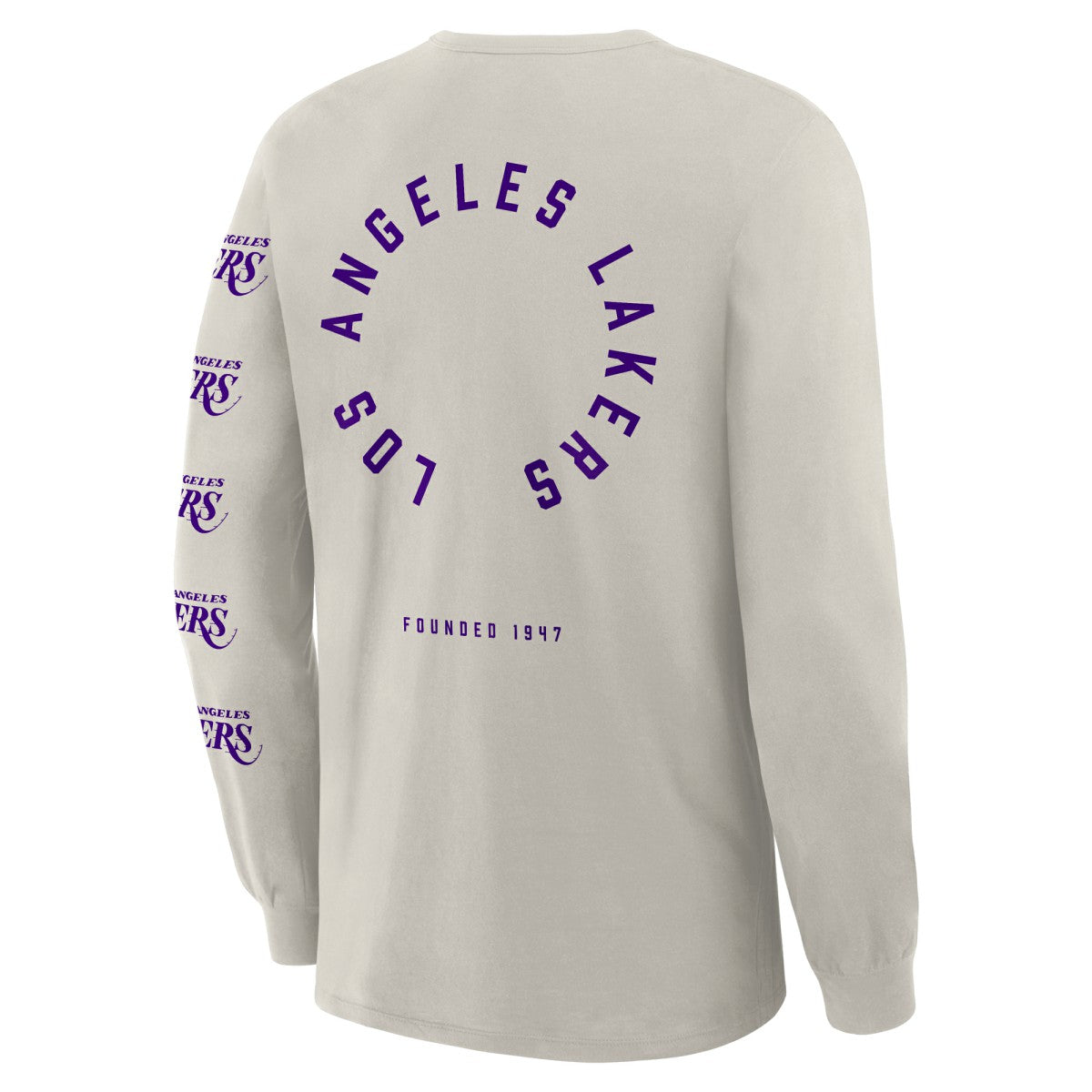Los Angeles Lakers Crossover Collection Ball Screen Action Premium Long Sleeve T-Shirt Cream - NBA