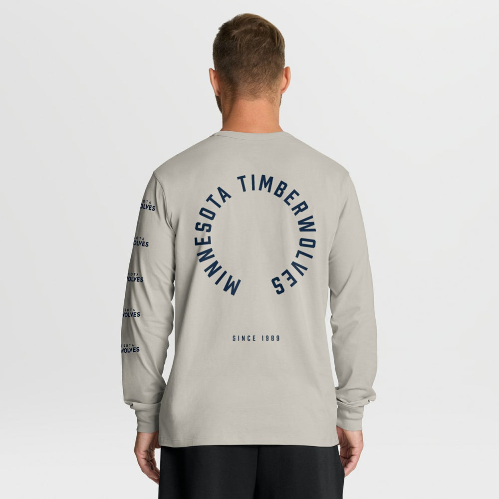 Minnesota Timberwolves Crossover Collection Ball Screen Action Premium Long Sleeve T-Shirt Cream - NBA