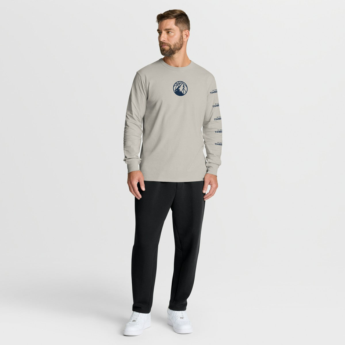 Minnesota Timberwolves Crossover Collection Ball Screen Action Premium Long Sleeve T-Shirt Cream - NBA