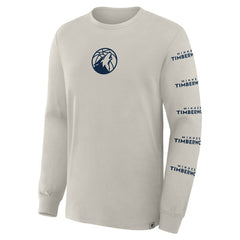 Minnesota Timberwolves Crossover Collection Ball Screen Action Premium Long Sleeve T-Shirt Cream - NBA