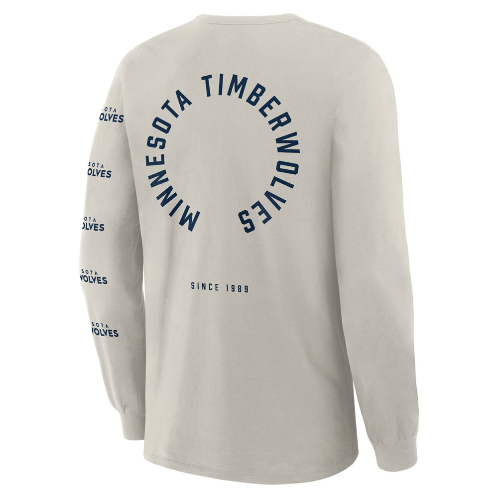 Minnesota Timberwolves Crossover Collection Ball Screen Action Premium Long Sleeve T-Shirt Cream - NBA