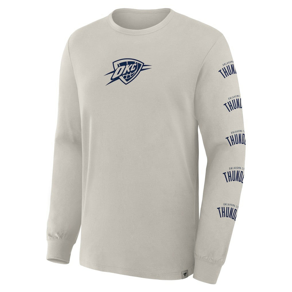 Oklahoma City Thunder Crossover Collection Ball Screen Action Premium Long Sleeve T-Shirt Cream - NBA