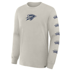 Oklahoma City Thunder Crossover Collection Ball Screen Action Premium Long Sleeve T-Shirt Cream - NBA