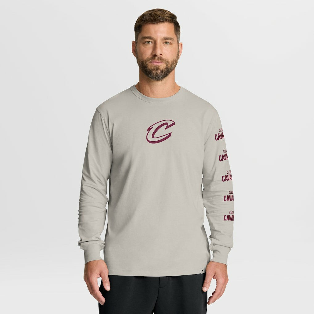 Cleveland Cavaliers Crossover Collection Ball Screen Action Premium Long Sleeve T-Shirt Cream - NBA