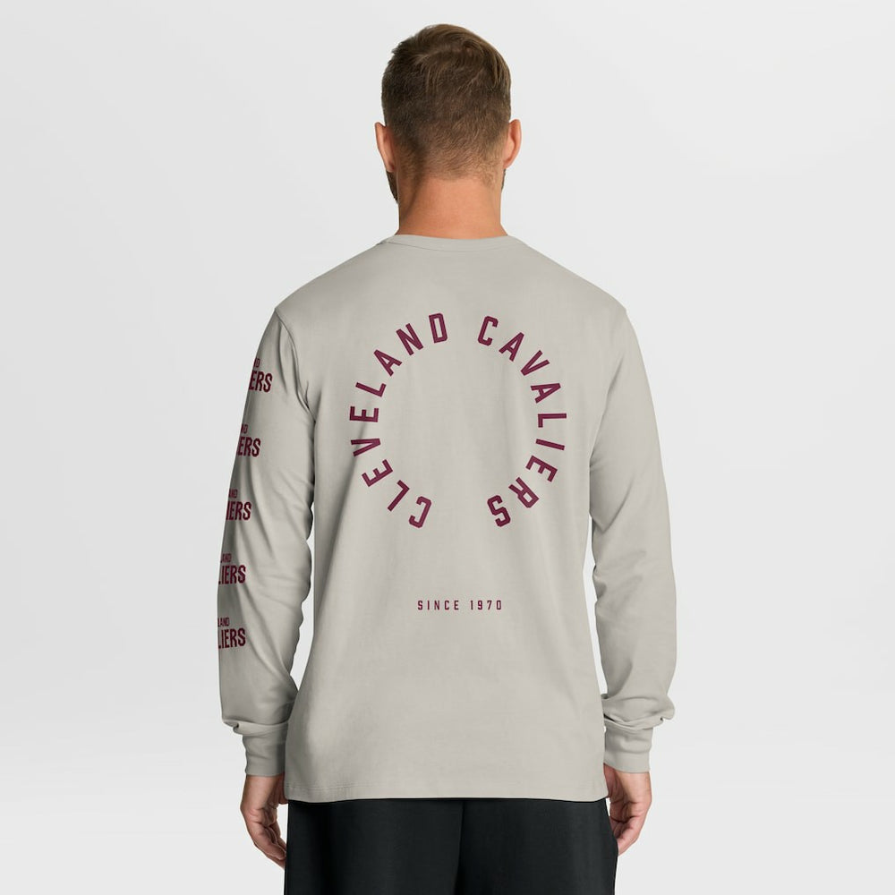 Cleveland Cavaliers Crossover Collection Ball Screen Action Premium Long Sleeve T-Shirt Cream - NBA