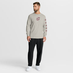 Cleveland Cavaliers Crossover Collection Ball Screen Action Premium Long Sleeve T-Shirt Cream - NBA