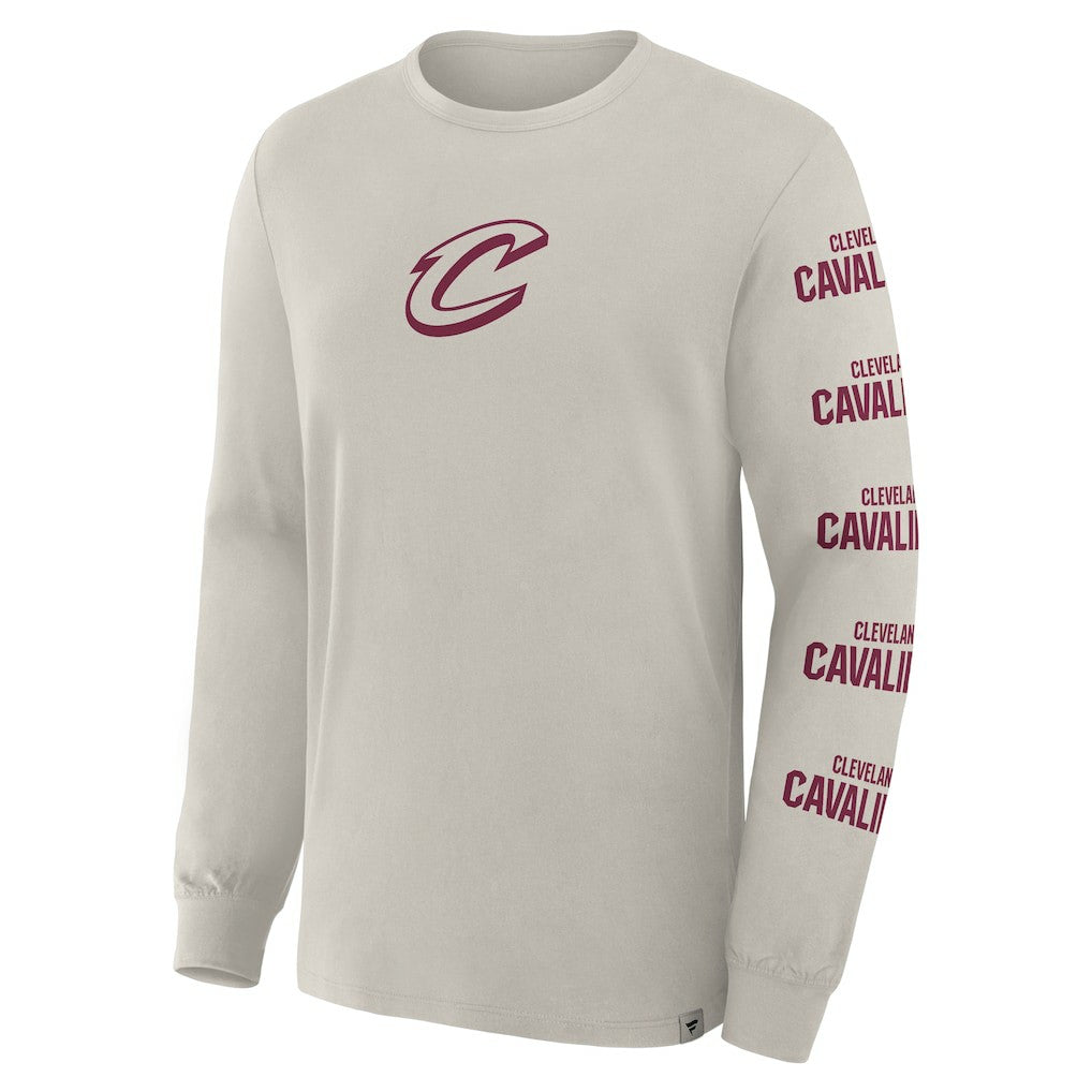 Cleveland Cavaliers Crossover Collection Ball Screen Action Premium Long Sleeve T-Shirt Cream - NBA