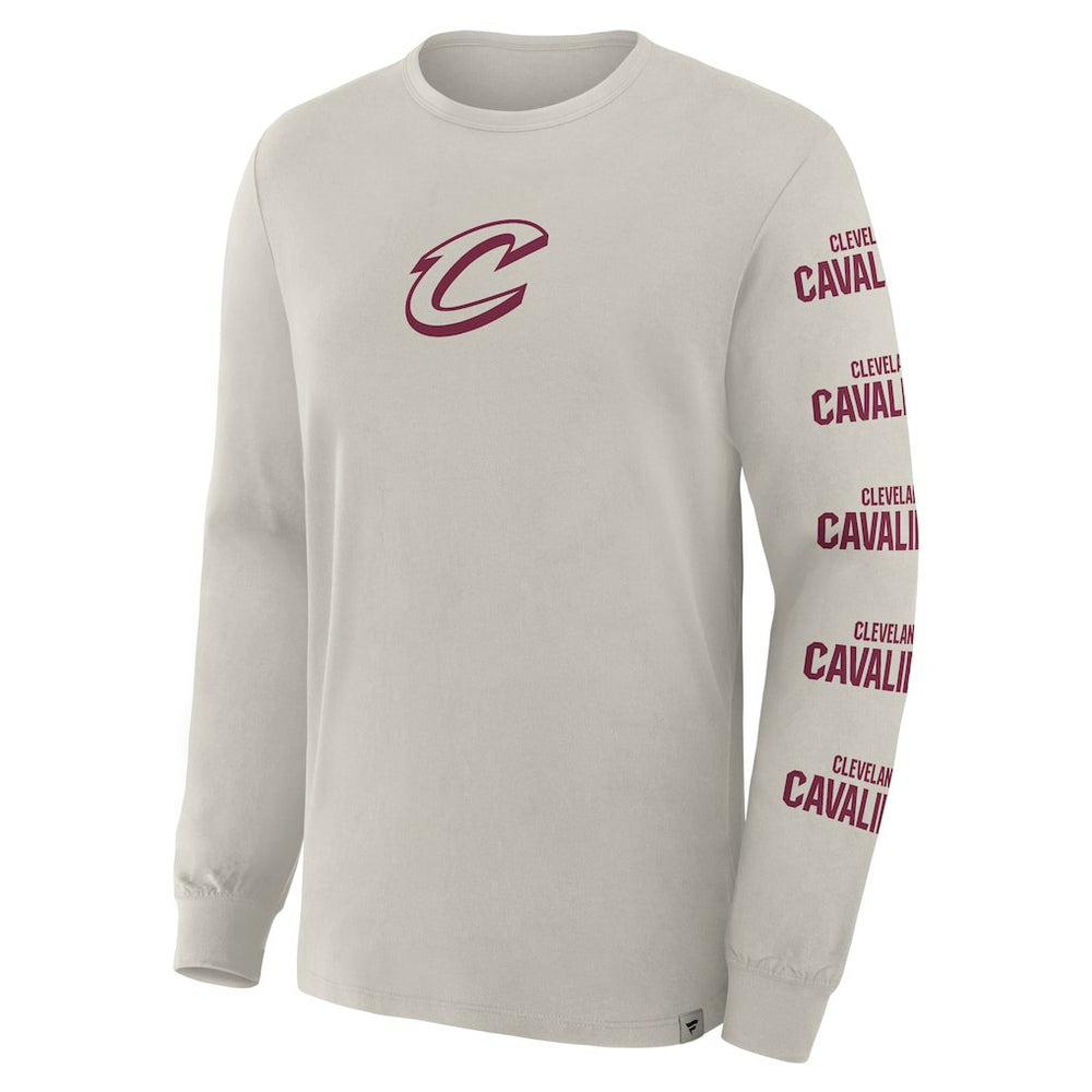 Cleveland Cavaliers Crossover Collection Ball Screen Action Premium Long Sleeve T-Shirt Cream - NBA