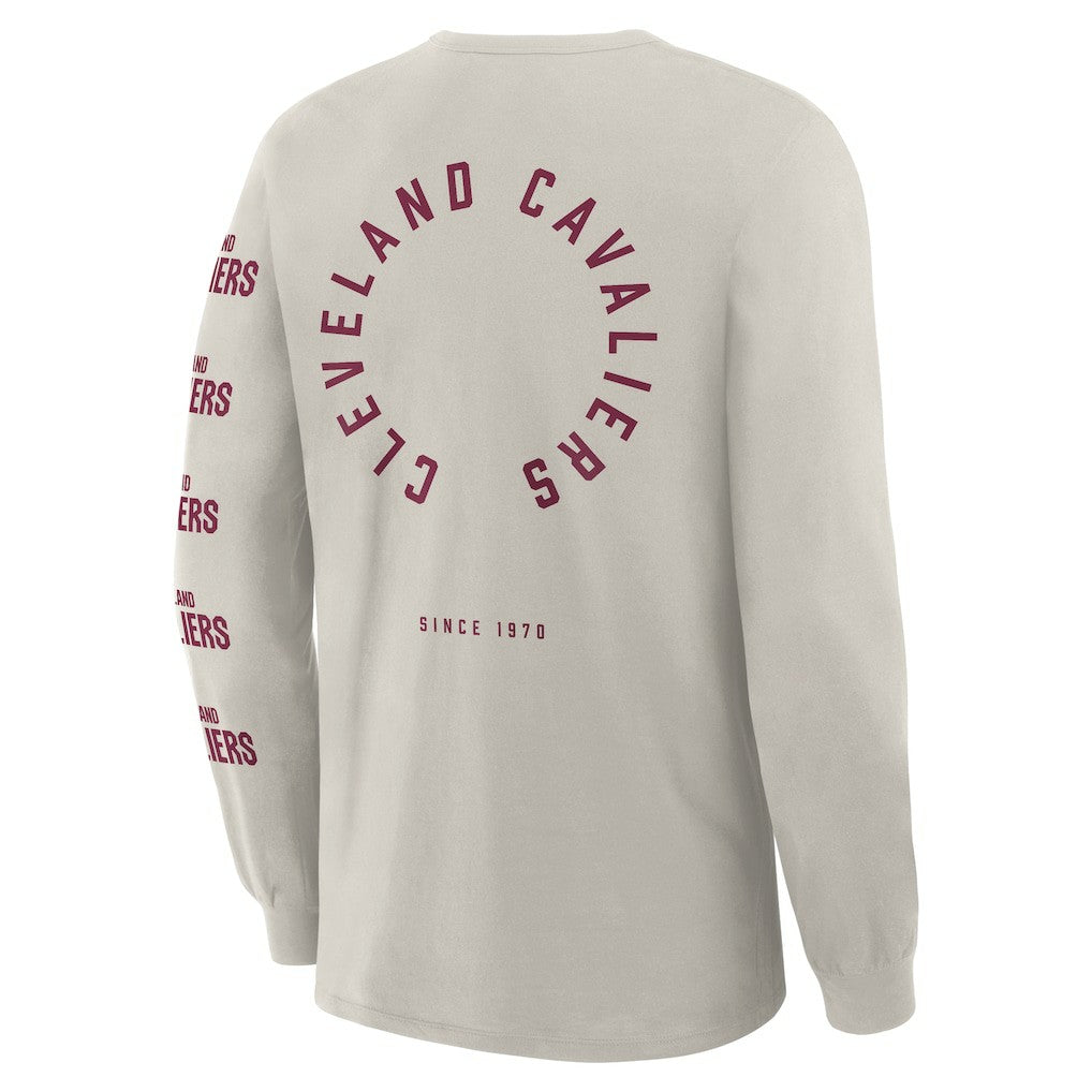 Cleveland Cavaliers Crossover Collection Ball Screen Action Premium Long Sleeve T-Shirt Cream - NBA