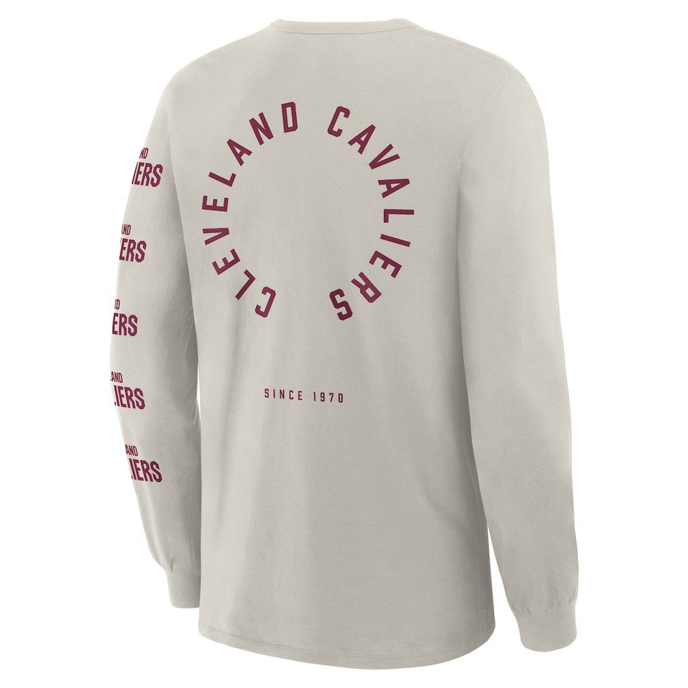 Cleveland Cavaliers Crossover Collection Ball Screen Action Premium Long Sleeve T-Shirt Cream - NBA