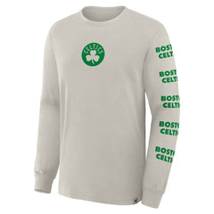 Boston Celtics Crossover Collection Ball Screen Action Premium Long Sleeve T-Shirt Cream - NBA