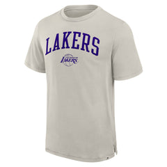 Los Angeles Lakers Crossover Collection Pull Up Jumper Shot Premium T-Shirt Cream - NBA