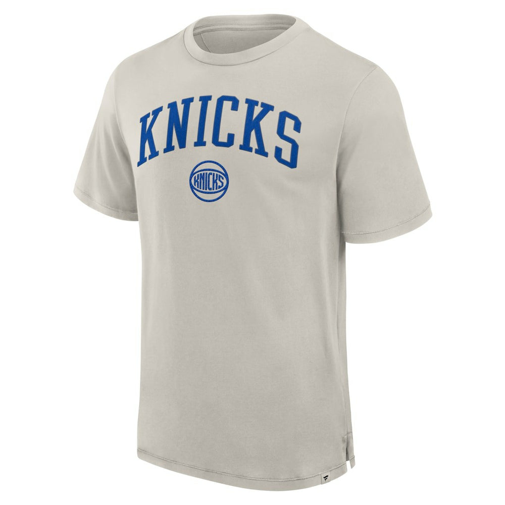 New York Knicks Crossover Collection Pull Up Jumper Shot Premium T-Shirt Cream - NBA