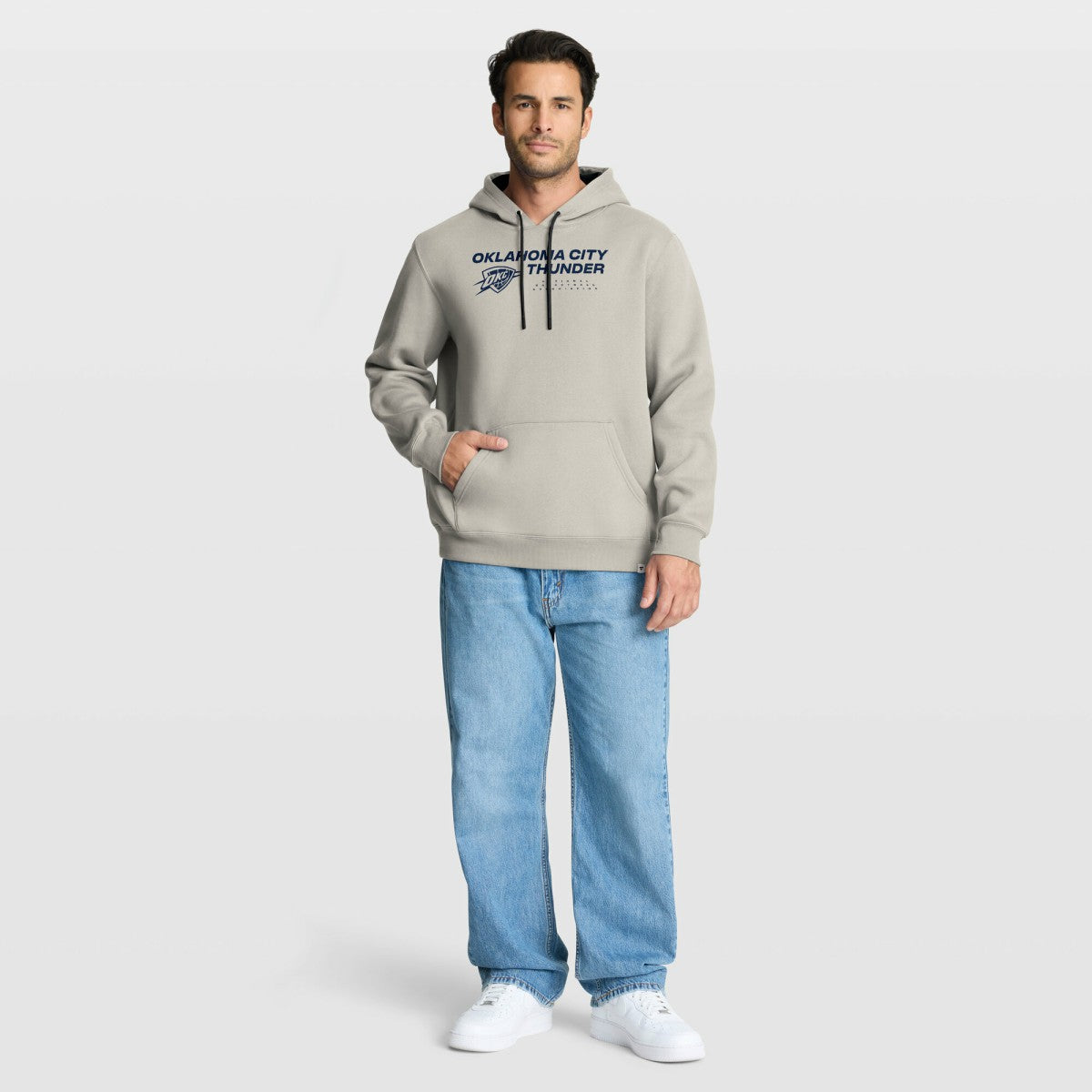 Oklahoma City Thunder Crossover Collection Blocked Shot Premium Pullover Hoodie Off White - NBA
