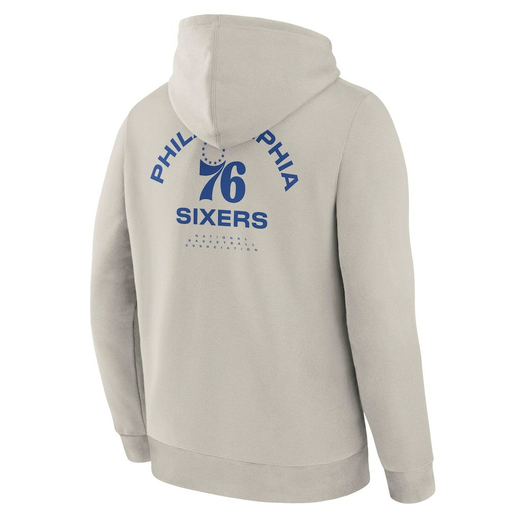 Philadelphia 76ers Crossover Collection Blocked Shot Premium Pullover Hoodie Off White - NBA