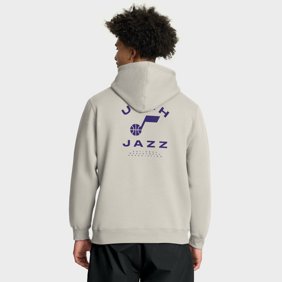 Utah Jazz Crossover Collection Blocked Shot Premium Pullover Hoodie Off White - NBA