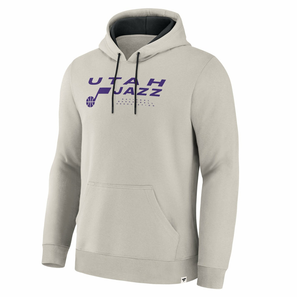 Utah Jazz Crossover Collection Blocked Shot Premium Pullover Hoodie Off White - NBA