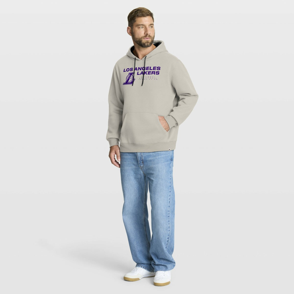 Los Angeles Lakers Crossover Collection Blocked Shot Premium Pullover Hoodie Off White - NBA