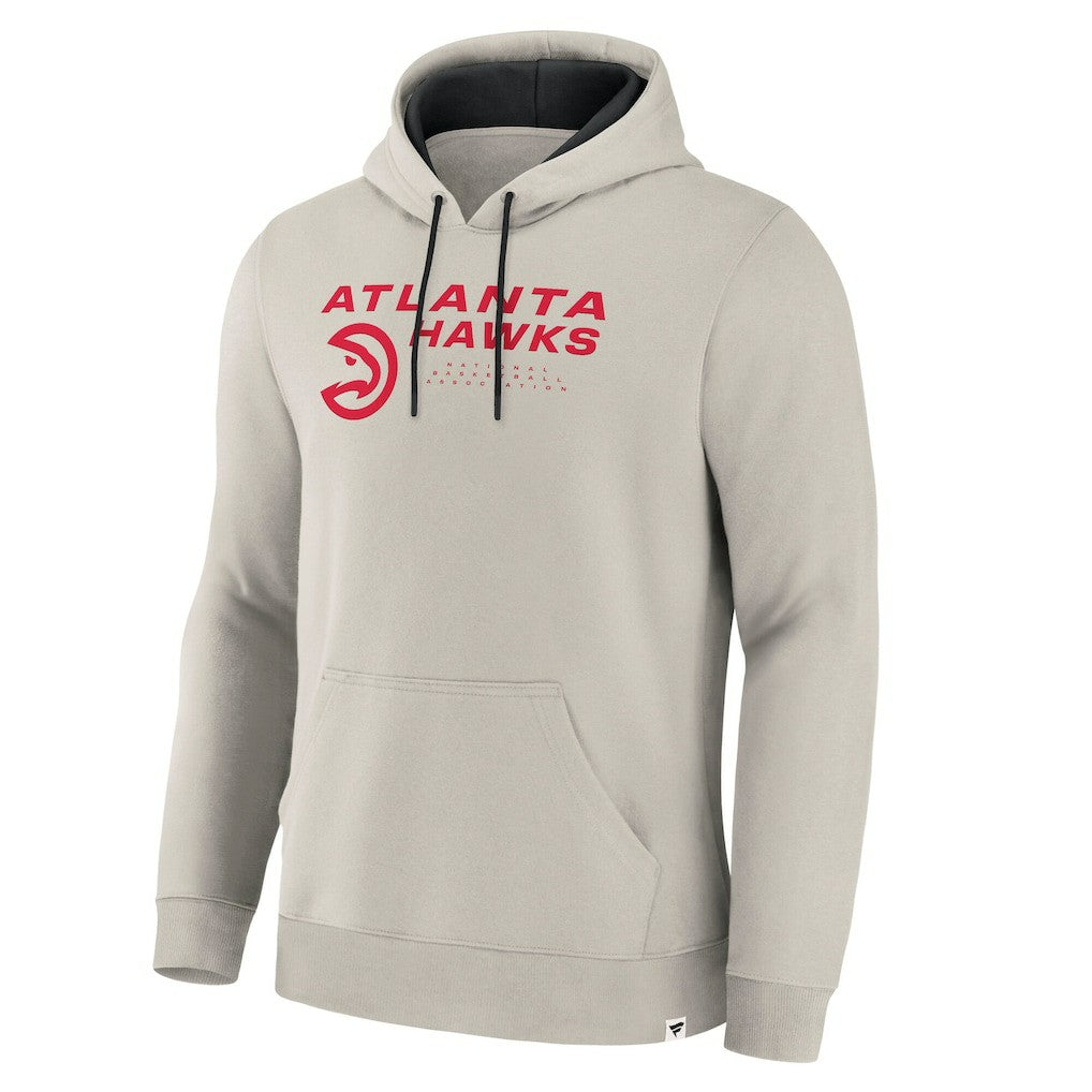 Atlanta Hawks Crossover Collection Blocked Shot Premium Pullover Hoodie Off White - NBA