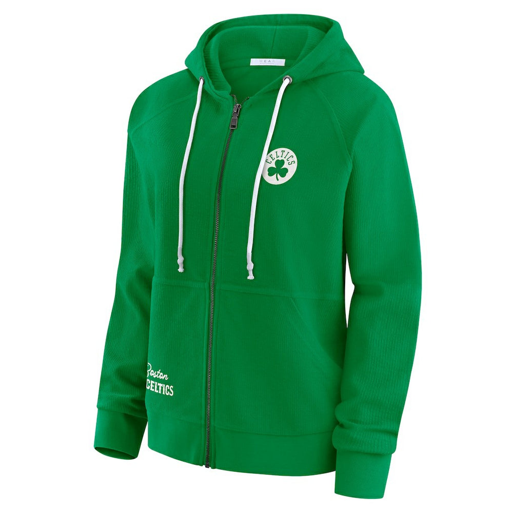 Boston Celtics WEAR by Erin Andrews Women's Vintage Full-Zip Raglan Hoodie Green - NBA