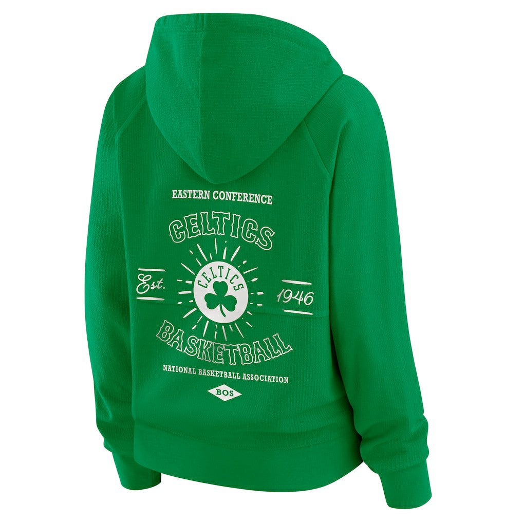 Boston Celtics WEAR by Erin Andrews Women's Vintage Full-Zip Raglan Hoodie Green - NBA