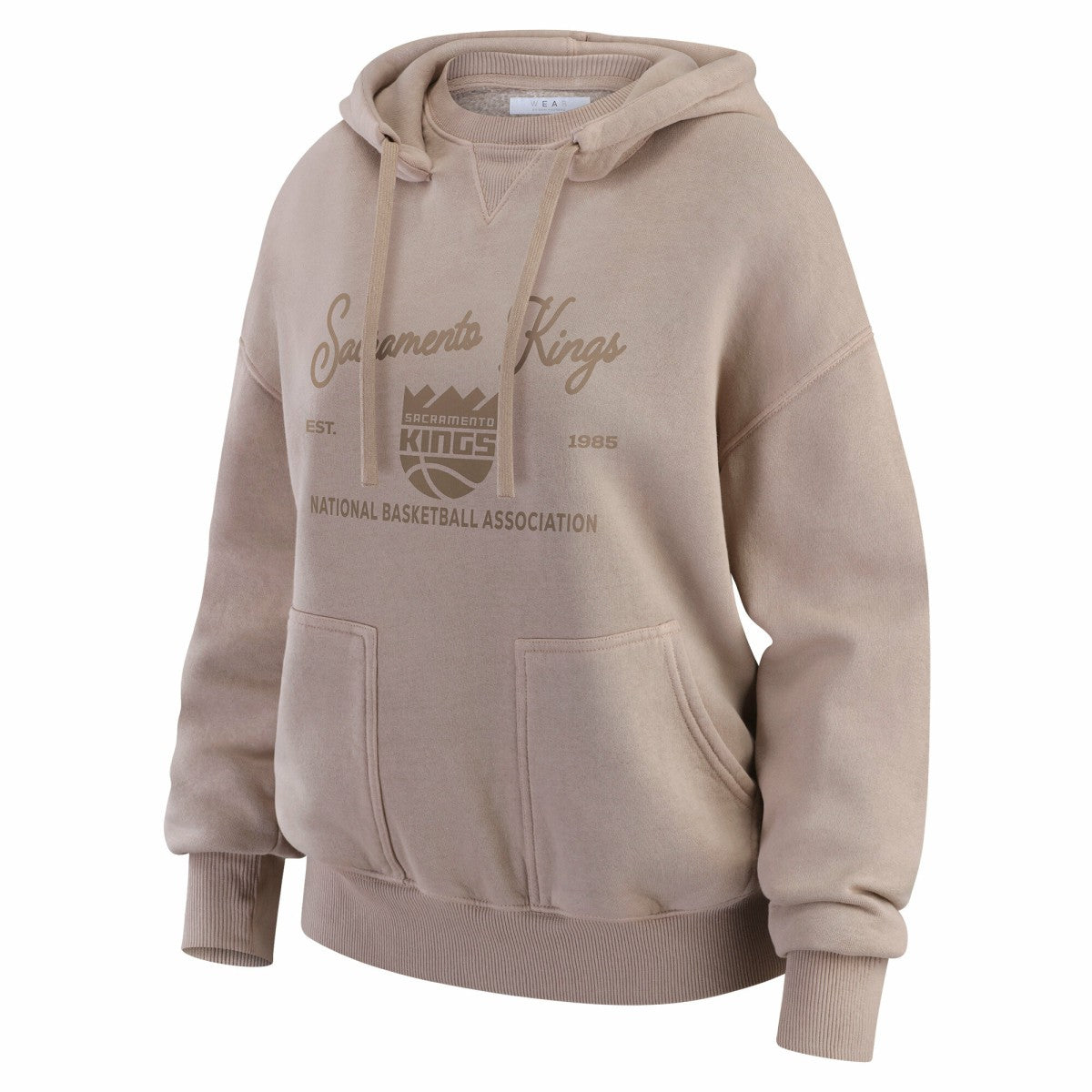 Sacramento Kings WEAR by Erin Andrews Women's Washed Pullover Crewdie Tan - NBA