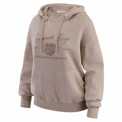 Sacramento Kings WEAR by Erin Andrews Women's Washed Pullover Crewdie Tan - NBA