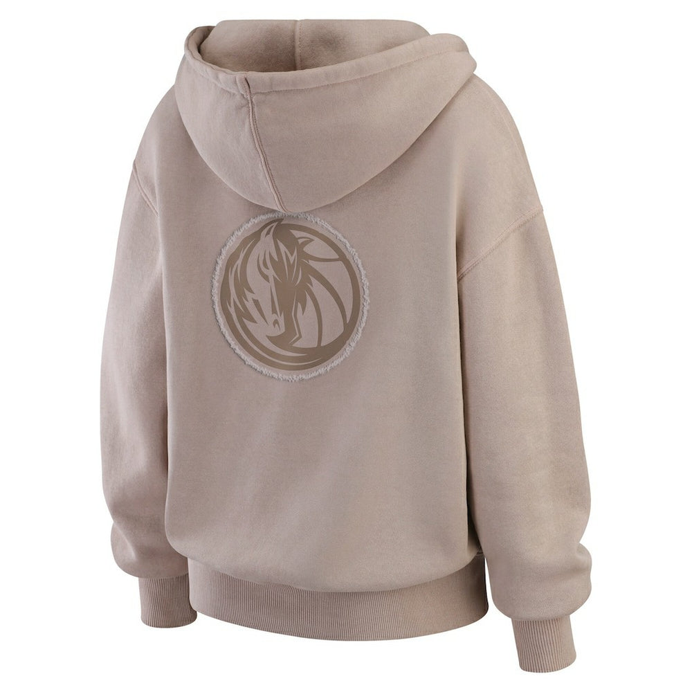 Dallas Mavericks WEAR by Erin Andrews Women's Washed Pullover Crewdie Tan - NBA