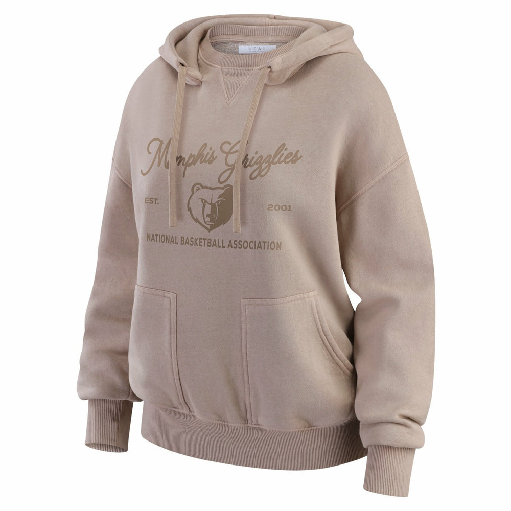 Memphis Grizzlies WEAR by Erin Andrews Women's Washed Pullover Crewdie Tan - NBA