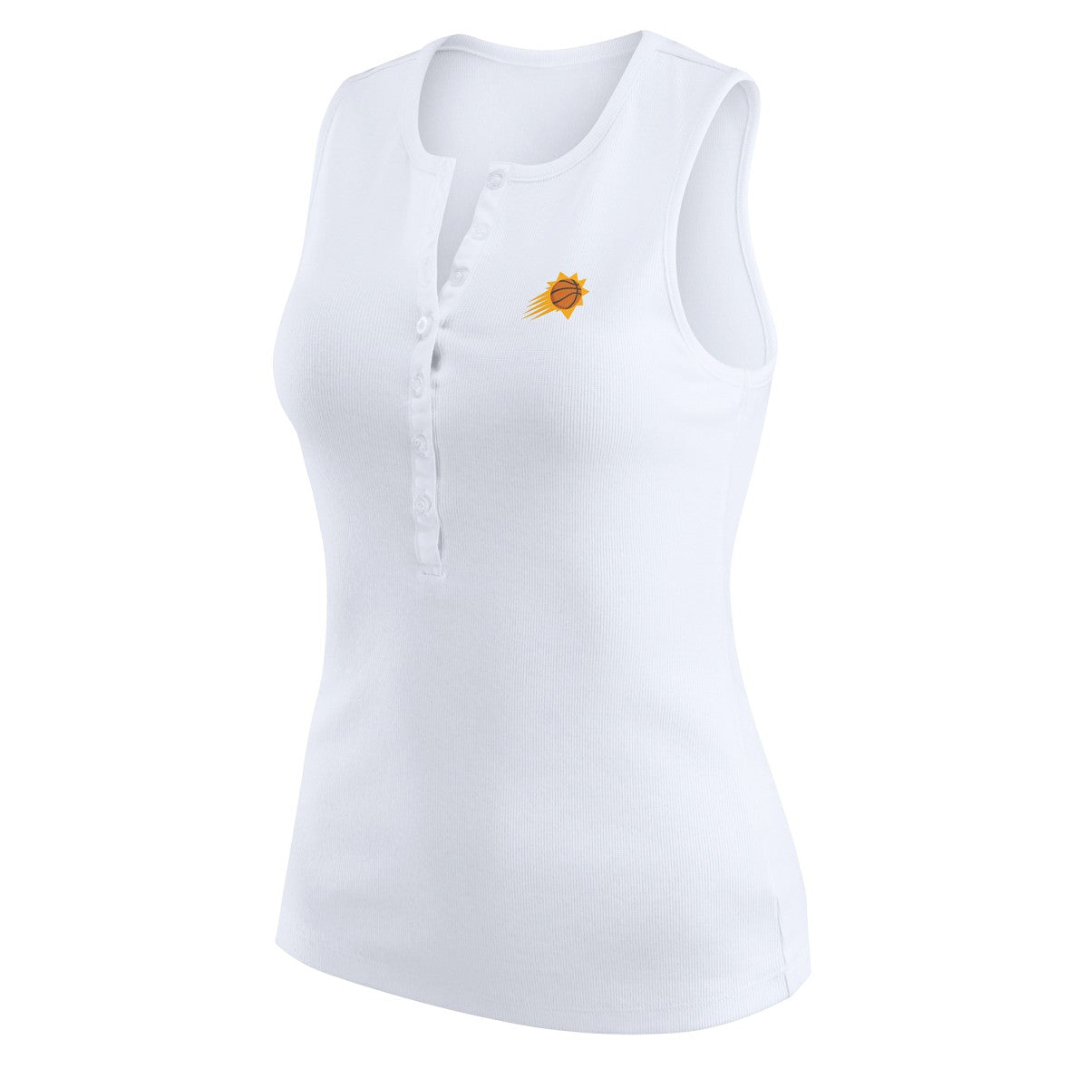 Phoenix Suns WEAR by Erin Andrews Women's Rib-Knit Henley Tank Top White - NBA