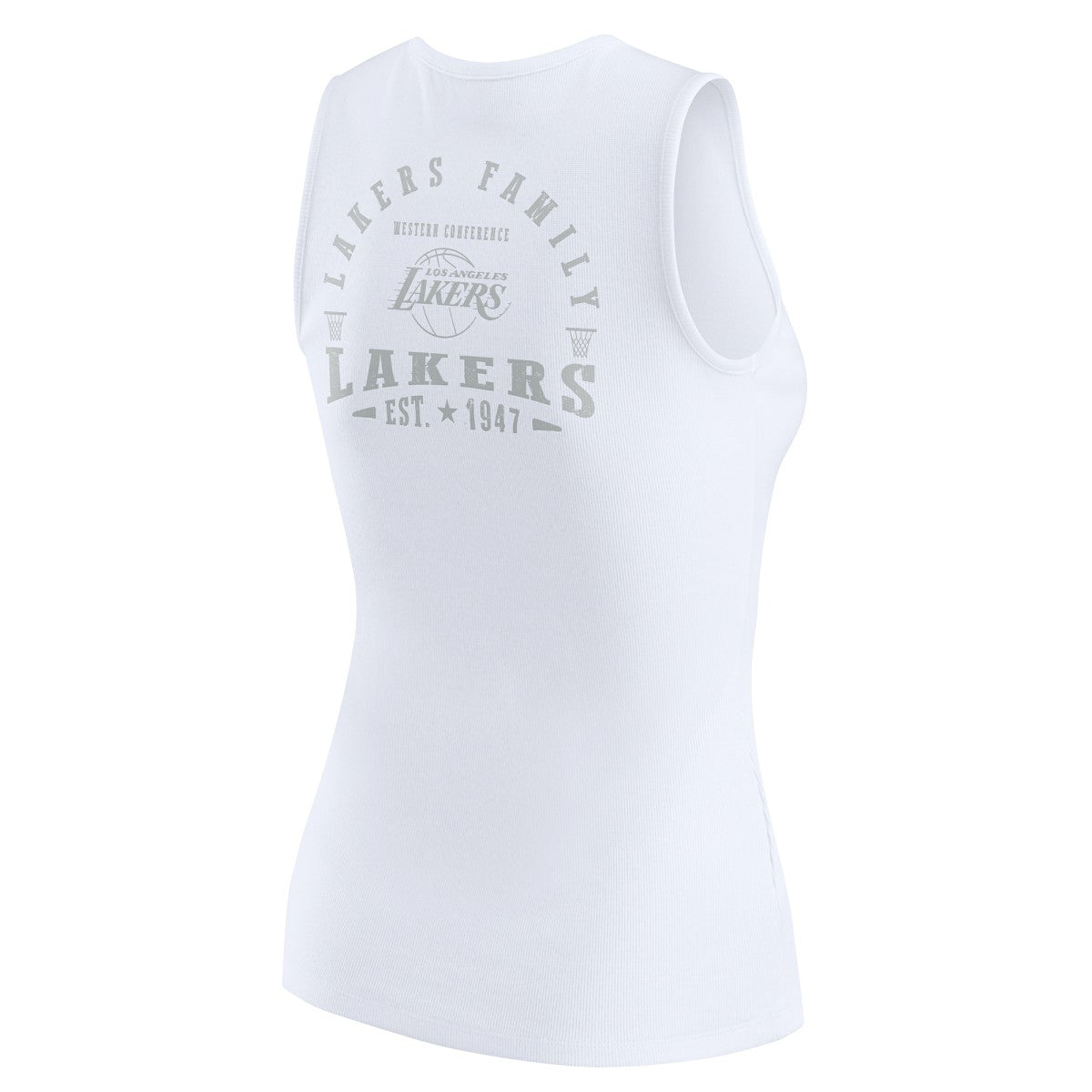Los Angeles Lakers WEAR by Erin Andrews Women's Rib-Knit Henley Tank Top White - NBA
